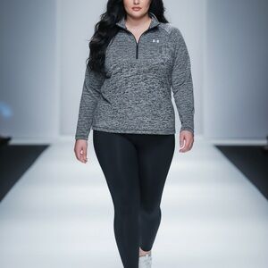 Under Armour Women's Tech Twist 1/2 Zip Pullover Top Grey Heather XXL